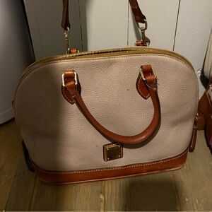 Dooney & Bourke Cream and Brown Crossbody Bag